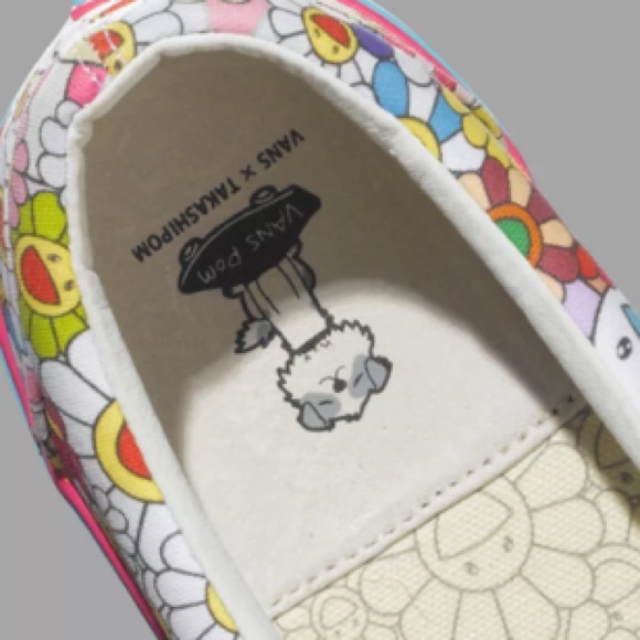 Super Rare Vans x Takashi Murakami Vault Classic Slip On LX Multi Flower - Picture 3 of 4